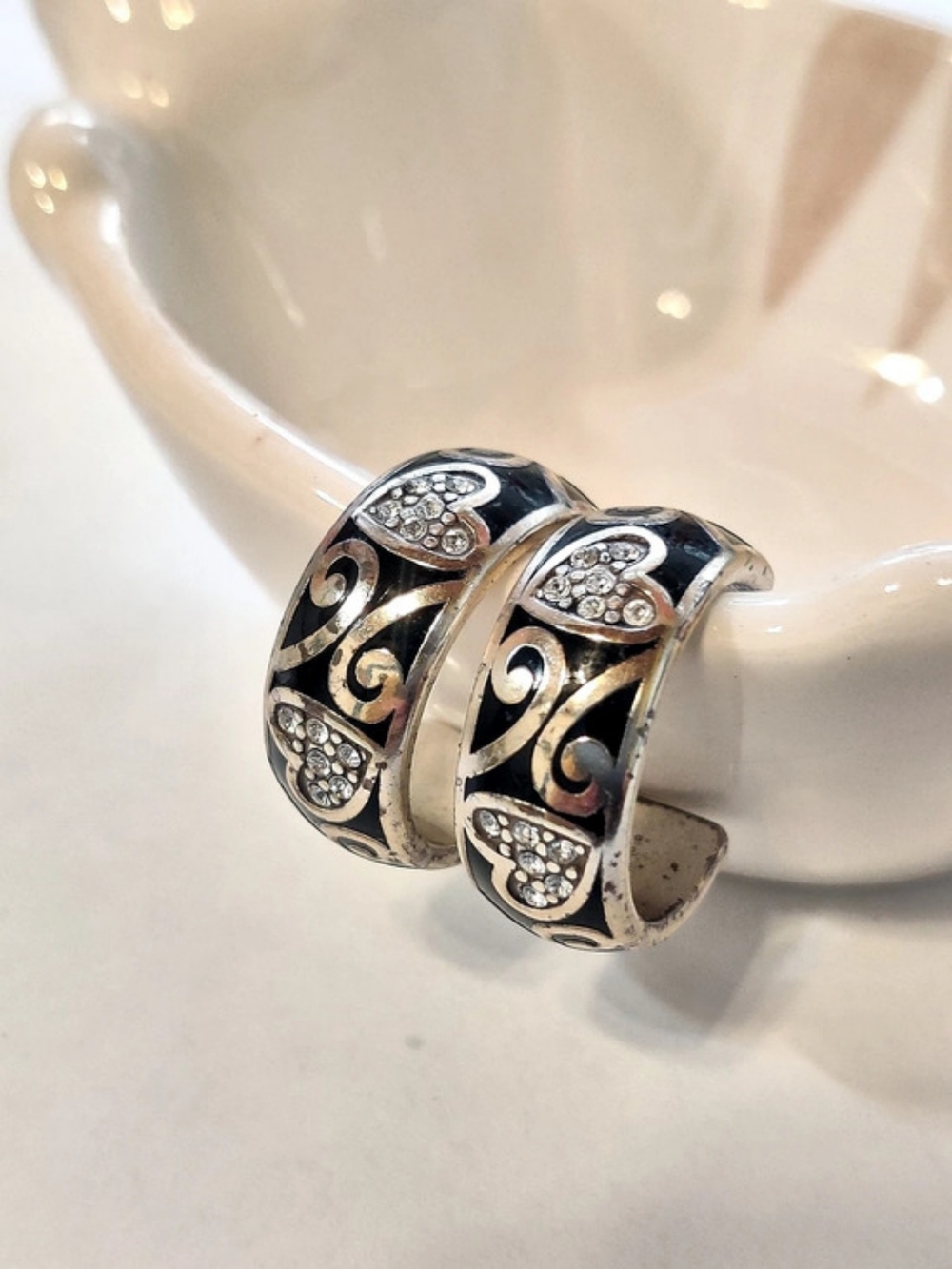 Brighton Black EnamyHoop Earrings